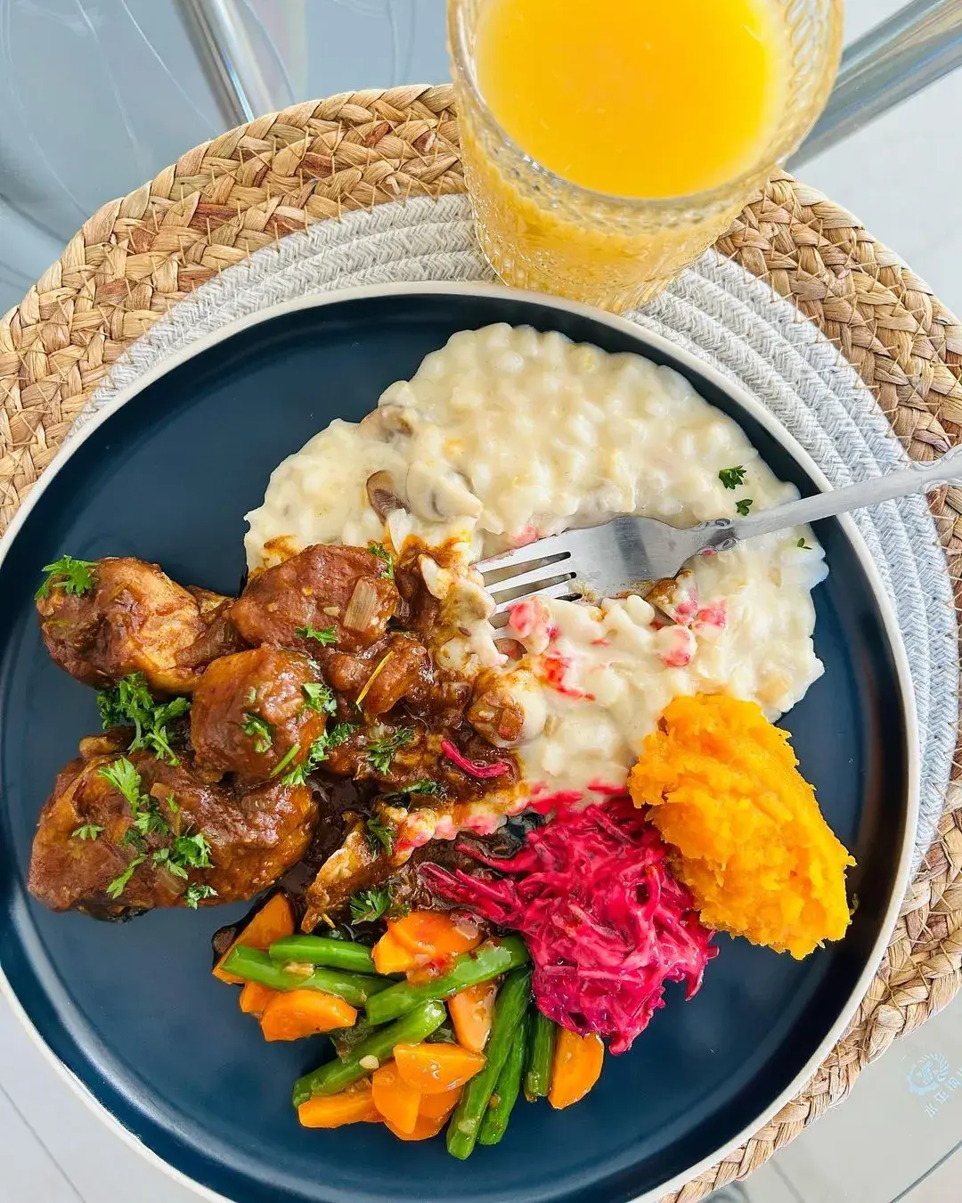 Creamy samp, a South African dish of stamped maize kernels cooked with mushrooms, milk and cheese